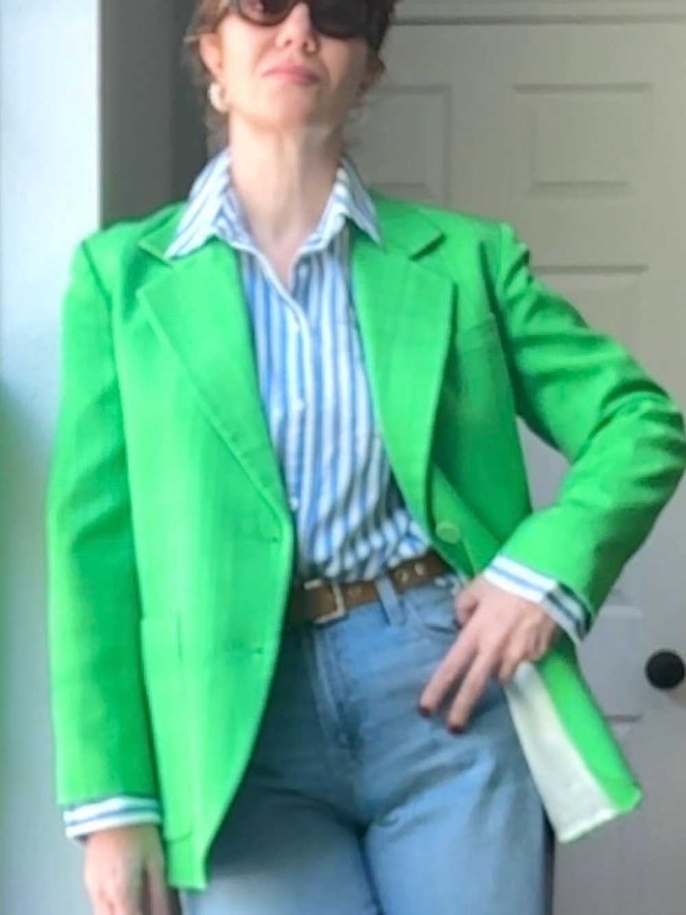 NWOT Sandro Bright Green Two-Button Tailored Blazer, FR 40/ US8 - Picture 1 of 14